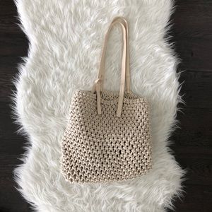 Zara woven shoulder bag